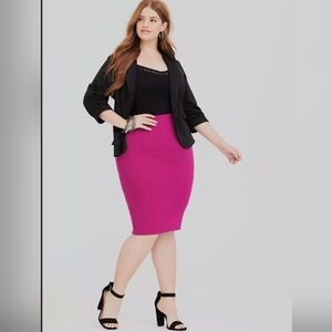 Torrid 2X Berry Midi Studio Luxe Ponte Pencil Skirt